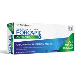 Arkopharma Forcapil Anticaída Pack 3 Meses, Crecimiento, Resistência y Anclaje, Alta Concentración en Biotina, Complemento Alimenticio, 90 Unidades