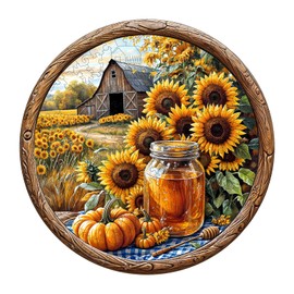 Wooden Puzzle for Adults-Sunflower Wooden Jigsaw Puzzles,Unique Shape Advanced Plant Jigsaw Puzzle for Adults and Kids,Best Gift,Wood Puzzles,Challenge Wooden Jigsaw Puzzle (M-11.4 * 10.4 in 200pcs)
