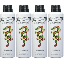 LEGEND TATTOO PARLOUR by ED HARDY Deodorant Body Spray Men 6 oz NEW *PACK OF 4**