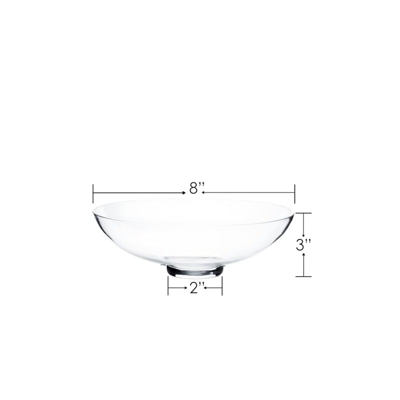 CYS EXCEL Glass Small Decorative Footed Bowl (H:3" D:8") Fruit