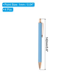 PATIKIL Metal Ballpoint Pen 4 Drawer Pens Black Ink 1.0mm Points Gift for Women Teacher Office Notetaking Journaling Blue