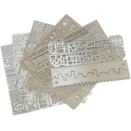 Cicogna Sujivoli Guide, Muscle Carving Guide, Set of 6 Types, Etching Guide, Template, Ruler, Plastic Model, Detail Up, Hobby