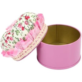 Pink Pin Cushion Lid with Iron Storage Jar, Needles Quilting Pins Holder Case for Sewing, Ideal Gifts for Women, Moms, Grandmas & Quilting Enthusiasts - Room Home Decor DIY Craft