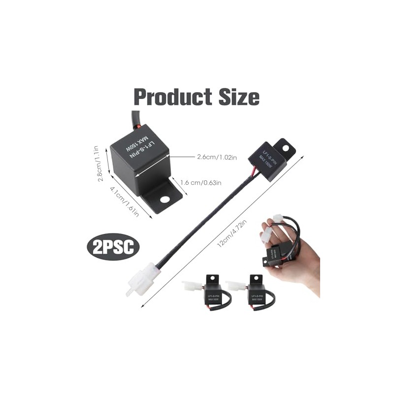 Pack of 2 LED Indicator Relay 12 V 2 Pin,