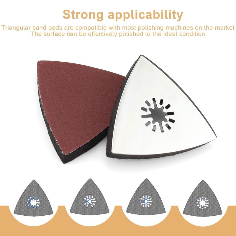 0XBIT Triangle Sanding Disc, 4 Pieces 80 mm Sandpaper Triangle