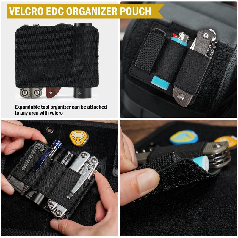VIPERADE PL7 Elastic EDC Organiser, Small Velcro Organiser Insert with