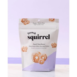 French Squirrel Vegan French Toast Cereal Clusters - Gluten Free Healthy Snack, Cinnamon Sugar Coated Crunchy Cereal Bites (Pack of 3) - Low Sugar Bisous