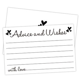 HQLOW 25 PCS Advice and Wishes Cards, Greeting Cards for Bridal Shower Games Weddings Baby Shower Graduation Retirement Birthday Party White-08