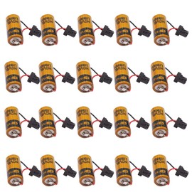 KANGLEUS (20-Pack) CR2/38-L Battery Compatible 2000mAh for Fuji CR2/3 8.L 3V PLC Lithium Battery FDK CR2/38.L with Black Plug