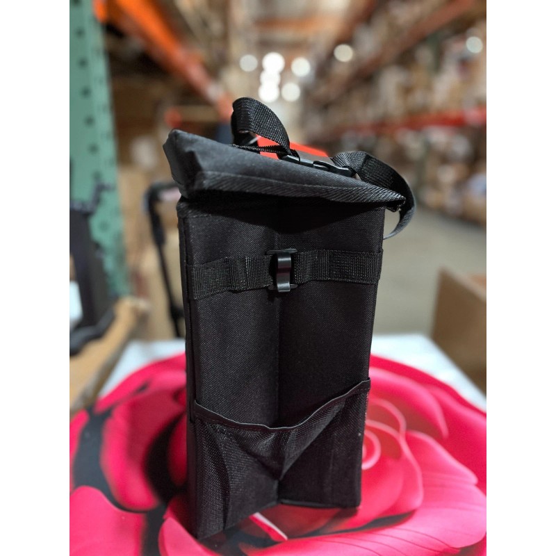 Lusso Black Car Trash Can, 3.5 Gallon, Manual-Lift Opening Mechanism,