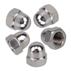 Kaity office 10 Pack Cap Bag Nut Hex Dome Socket M8 Stainless Steel Silver