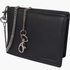 Chain Wallet Landscape Format, black, Elegant