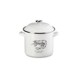 Le Creuset Enamel On Steel Traditional Shrimp Stockpot, 10 qt., White