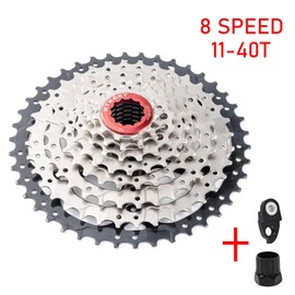 KTKEET 8 Speed Cassette 11-30T/32T/34T/36T/40T/42T/46T Mountain Bike Cassette 8 Speed Bicycle Cassette Sprocket Compatible with Shimano Ultegra XT Sunrace Sram (11-40T)
