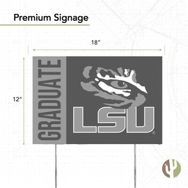 Desert Cactus LSU Louisiana State University Tigers 12x18" Graduate Graduation Celebration Yard Sign Graduates Outdoor Lawn Display with Stakes (Grad Sign 3)