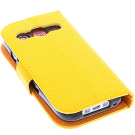 foto-kontor Case Compatible with Doro Primo 366 Book Style Yellow Protective Cover Book