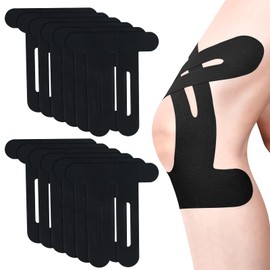12 Stück PreCut Kinesiotapes, Kinesiotapes Vorgeschnitten Hautfreundlich mit Perfektem Trage-Komfort, Wasserfestes & Elastisches Physio Tape for Knie Shoulder Ankle Wrist(Schwarz)