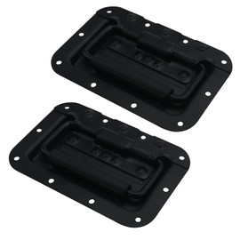 MY MIRONEY Set of 2 Spring Loaded Recessed Pull Handle with Rubber Padding Handles Black