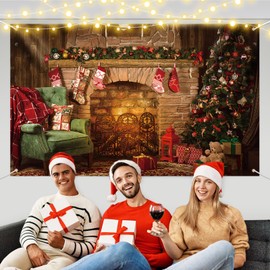Christmas Backdrops Xmas Backdrop Christmas Poster Christmas Wallpaper Merry Christmas Backdrop Christmas Photo Backdrop Christmas Decoratio, 180x110 cm (Brown)