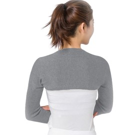 Railana Shoulder Support, Warming, Warming, Thin, Lightweight, For Both Shoulders, Cold Protection, Stiff Shoulders, Warmer, Cold Protection, Gray Long Sleeves