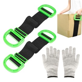 Dfuqanb 2PCS Tragegurte Umzug, 1 Paar Anti-Cut-Handschuhe, Transportgurt, 160CM Schwerlast Umzug Hebegurt Tragegurt - Lasten 600lbs, für Möbel Boxen Klavier Bücherregal Haushaltsgeräte