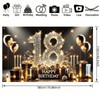 BlissYard Happy 18th Birthday Backdrop Banner 71x43 Inch Black and