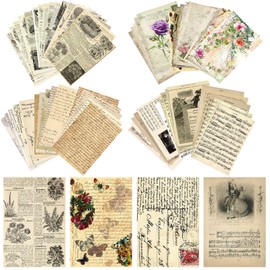 DKDDSSS 120 Sheets 14 x 20 cm Scrapbooking Paper Decoration, Vintage Scrapbook Paper, Craft Paper, Decorative Paper, Design Paper, Scrapbook Accessories for Photo Album, Diary, Notebook, DIY Art