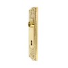 Door Back Plate Solid Brass Beaded With Keyhole 7 1/4"