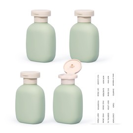 UMETASS Travel Bottle with Flip Cap - Leak-proof & Refillable Squeeze Bottles for Shampoo, Conditioner, Creams etc. Lightweight Plastic Travel Tool (Green, 100 ml)