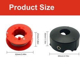 Lyshujli F016800175 Strimmer Spool Compatible with Bosch ART 23 26 30 Combitrim Easytrim Strimmer, Grass Trimmer Pro-Tap Automatic Spool Line with F016L71088 Cover (3 Spools + 1Cap)