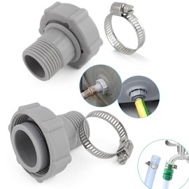 2 PCS Swimming Pool Drain Fitting Connects Replacement for Coleman Pool Drain Plug Connector Hose Adapter Connect to Connect to The Bottom of The Pool with 2 PCS Hose Clamps