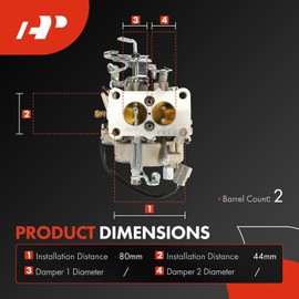 A-Premium 2 Barrel Carburetor Compatible with Toyota Corolla 1983, Forklift 1989, Liteace 1982-1985, 1.6L 1.8L 107Cu/110Cu 2.0L 121Cu 2.4L, Replace# 2110013420, Mechanical Choke