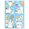 4 Sheets Cute Bunny Window Stickers,Easter Window Clings with Flower