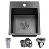 13 x 15 x 9 Inch Black Drop In Kitchen