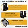 MaozyHomie Flip Door Latch, 90/180 Degree Barn Door Latch, Black
