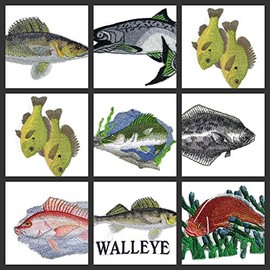 Nature's Bounty Beautiful Custom Fish Portraits[ Northern Pike Fish with Name] Embroidered Iron On/Sew Patch [6.86" x2.61"]Made in USA]
