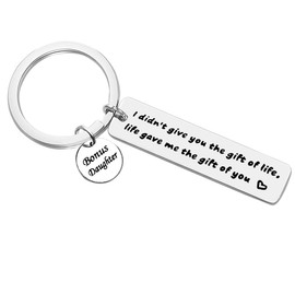 Bonus Daughter Keychain Stepdaughter Gifts I Didn't Give You The Gift of Life Life Gave Me The Gift of You Keychain Daughter in Law Gifts Adoption Gifts Christmas Birthday Gifts for Bonus Daughter