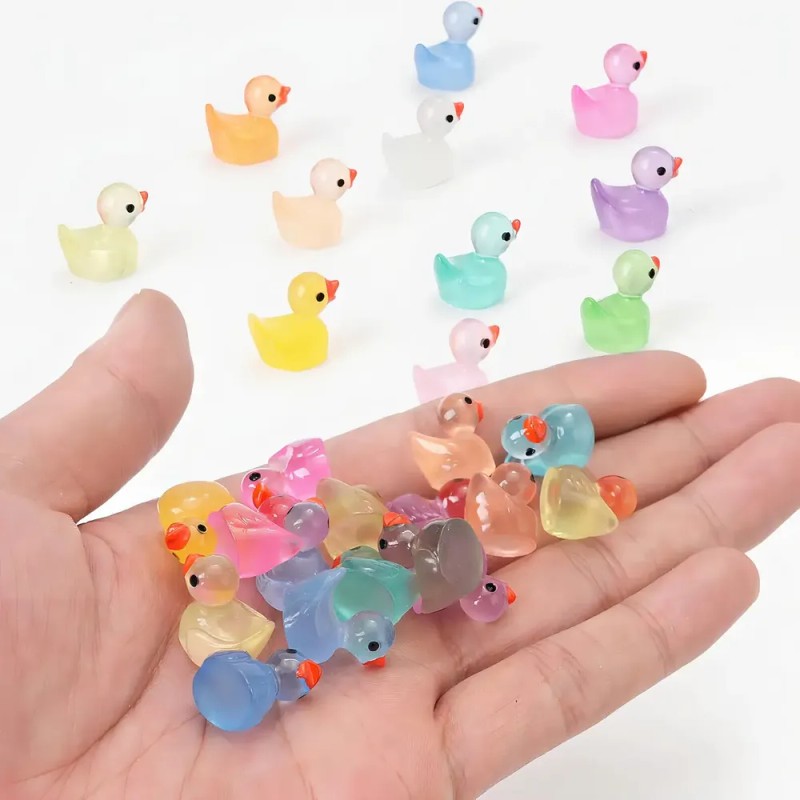 200 Mini Patos Luminosos De Resina Brillan En La Oscuridad
