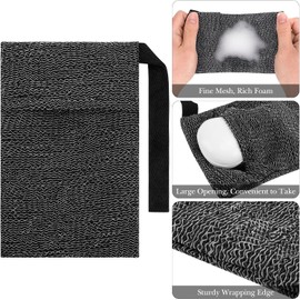 Linkidea 5 bolsas dispensadoras de jabón con correa de mano, esponja exfoliante para el cuerpo, espuma de jabón, bolsa de espuma para ducha, baño