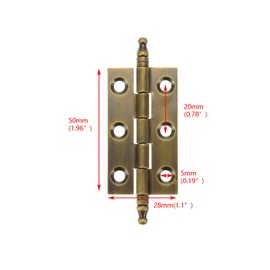 Quluxe 2" Door Hinges, Square Hinge, Antique Brass Hinges for Cabinet Doors Dresser Drawer Closet with Screws- Bronze (Pack of 4)