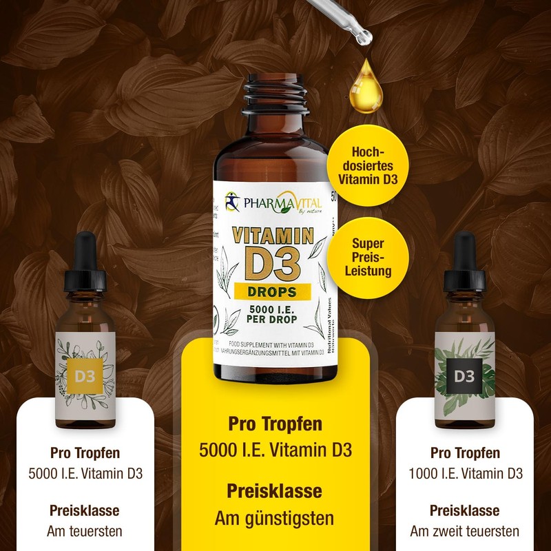 Pharmavital Vitamin D3 Drops 5000 50 ml Liquid (1830 Drops)