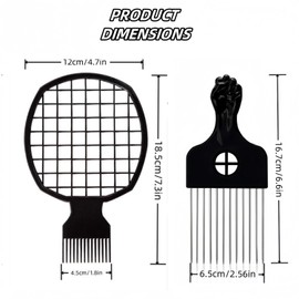 Upgraded Hair Twist Comb Hair Sponge Brush and Metal Afro Hair Pick Comb Set for Black Men Women Curls, 2 In 1 Afro Hair Coil Pick Combs Curl Brush (2 Pcs)