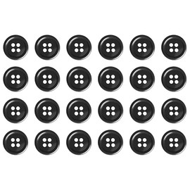 Pack of 24 Charcoal Grey Sew on 15mm Round Buttons Flat 4 Holes 24L 24 Ligne