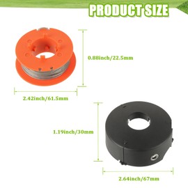 EPLZON F016800175 Spool, for Bosch ART 23 26 30 Combitrim Easytrim Grass Trimmer 1.6 mm x 8 m with F016L71088 Cap (3 Spools + 1 Cap)
