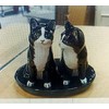 Ceramic Salt and Pepper Shaker Set with Cat Motif (Black