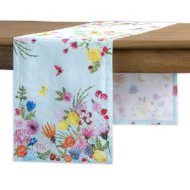 Maison d' Hermine Tablerunner 100% Cotton Table Runner Decorative Washable Easter Table Cover for Home, Kitchen, Dining, Cocktail Parties & Camping, Jardin D'Ete - Mint - Spring/Summer (37cm x 230cm)