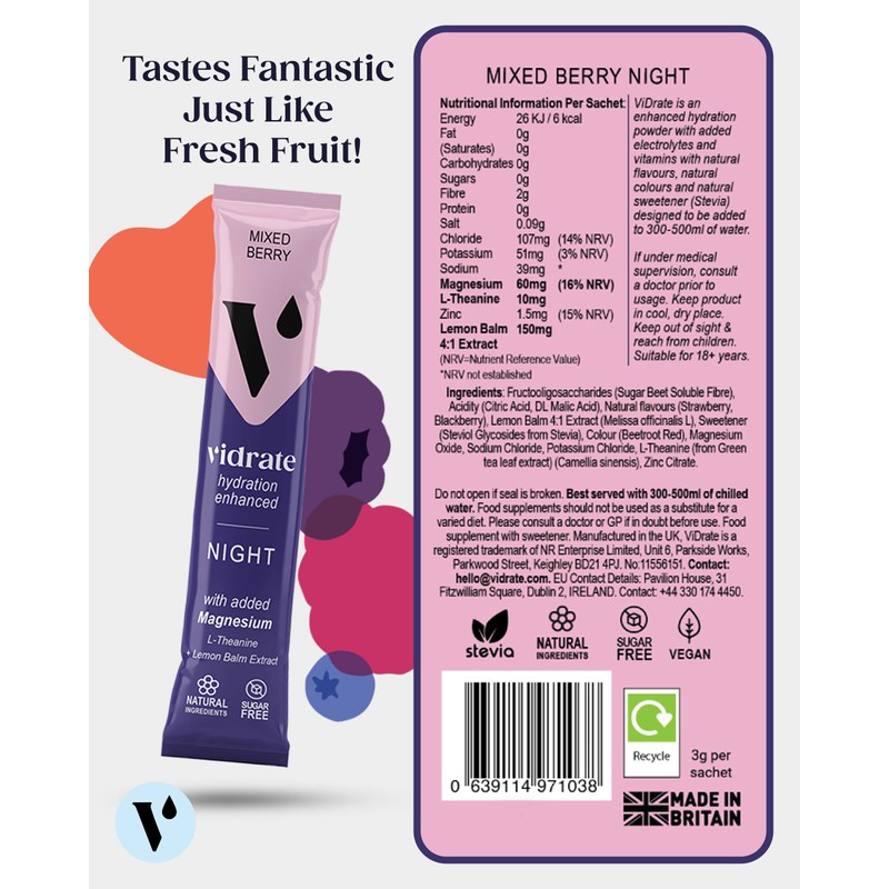 Electrolytes Powder - Hydration Sachets Packed with Vitamins - Zero