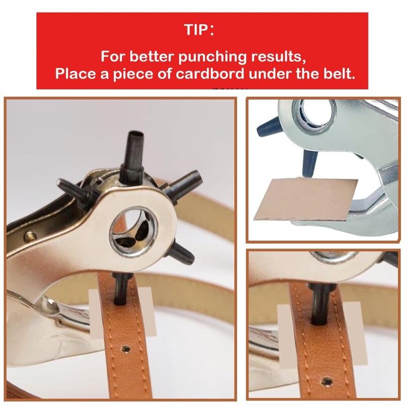 Adorox Heavy Duty Belt Hole Puncher for Leather – 6