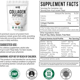 Bovine Collagen Peptides Powder 2.4 lb Hydrolyzed Type I & III Protein, Grass-Fed Pasture-Raised Source, Unflavored Collagen Supplement Paleo-Friendly for Active Lifestyles & Wellness Non-GMO, 1100g