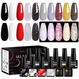 MTSSII Gel Nail Polish Diamond Nail Polish Set Glitter Gel Nail Polish Kit with Gift Box (SET-12, 12PCS)